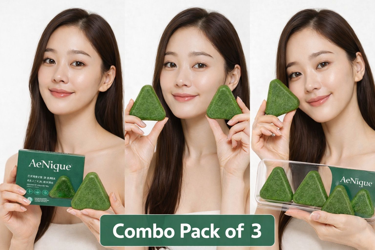 aenique Green Triangle Cleansing Bar (Pack of 3)-picture-5