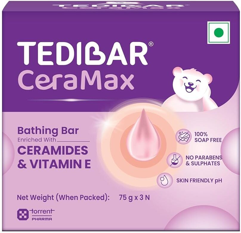 Ceramax Bathing Bar |Ceramides & Vitamin E | 100% Soap Free | By Torrent Pharma-image-3