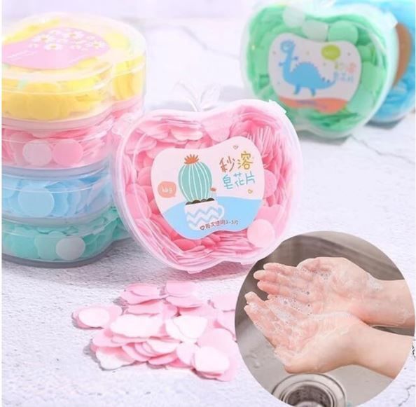 skinth 2 pcs Apple shape paper soap in Plastic Box for Travel-picture-45
