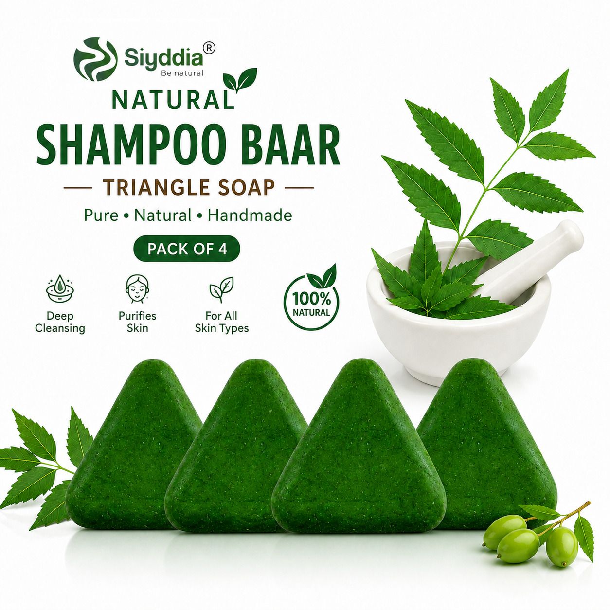 siyddia Natural Hair Repair Shampoo Triangle Neem soap-picture-11