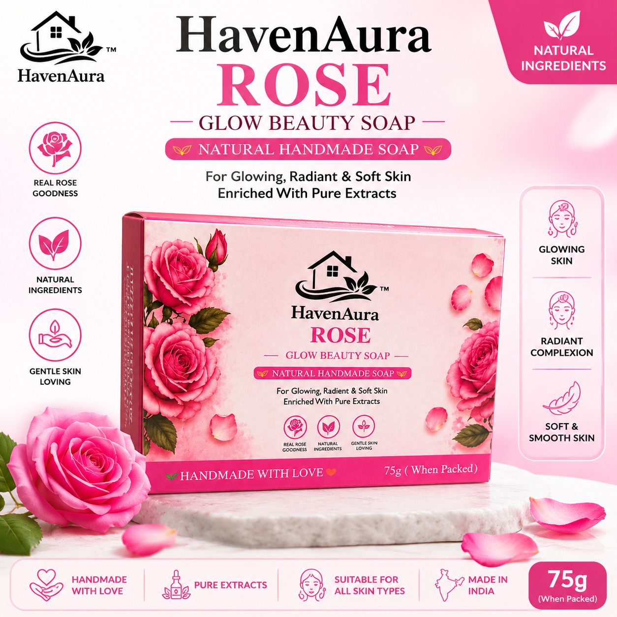 haven aura Hand Made Rose Soap-picture-16