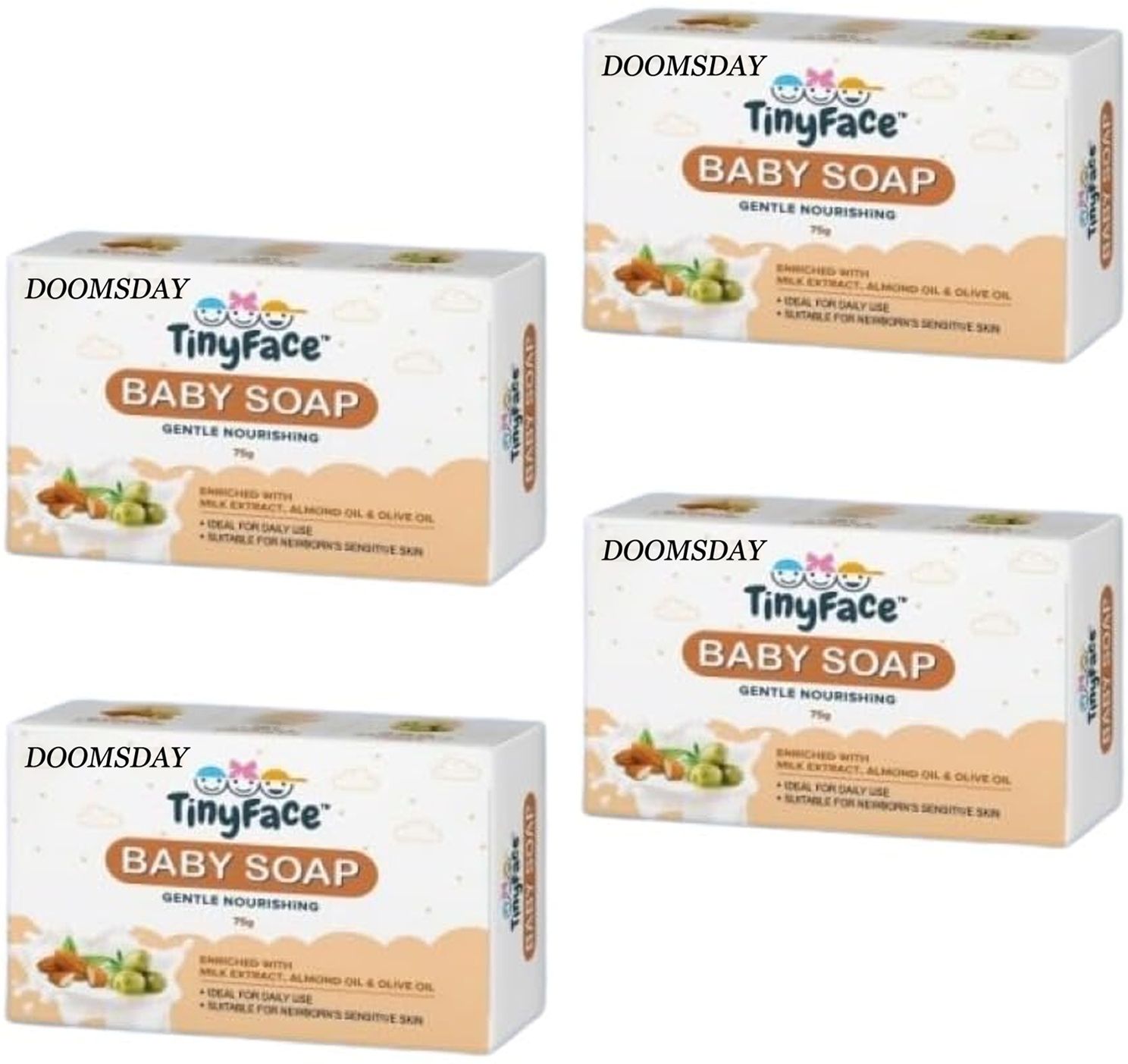 TINYFACE BABY SOAP GENTLE NOURSHING WITH MILK ALMOND OIL & OLIVE OIL PACK OF 4-image-30