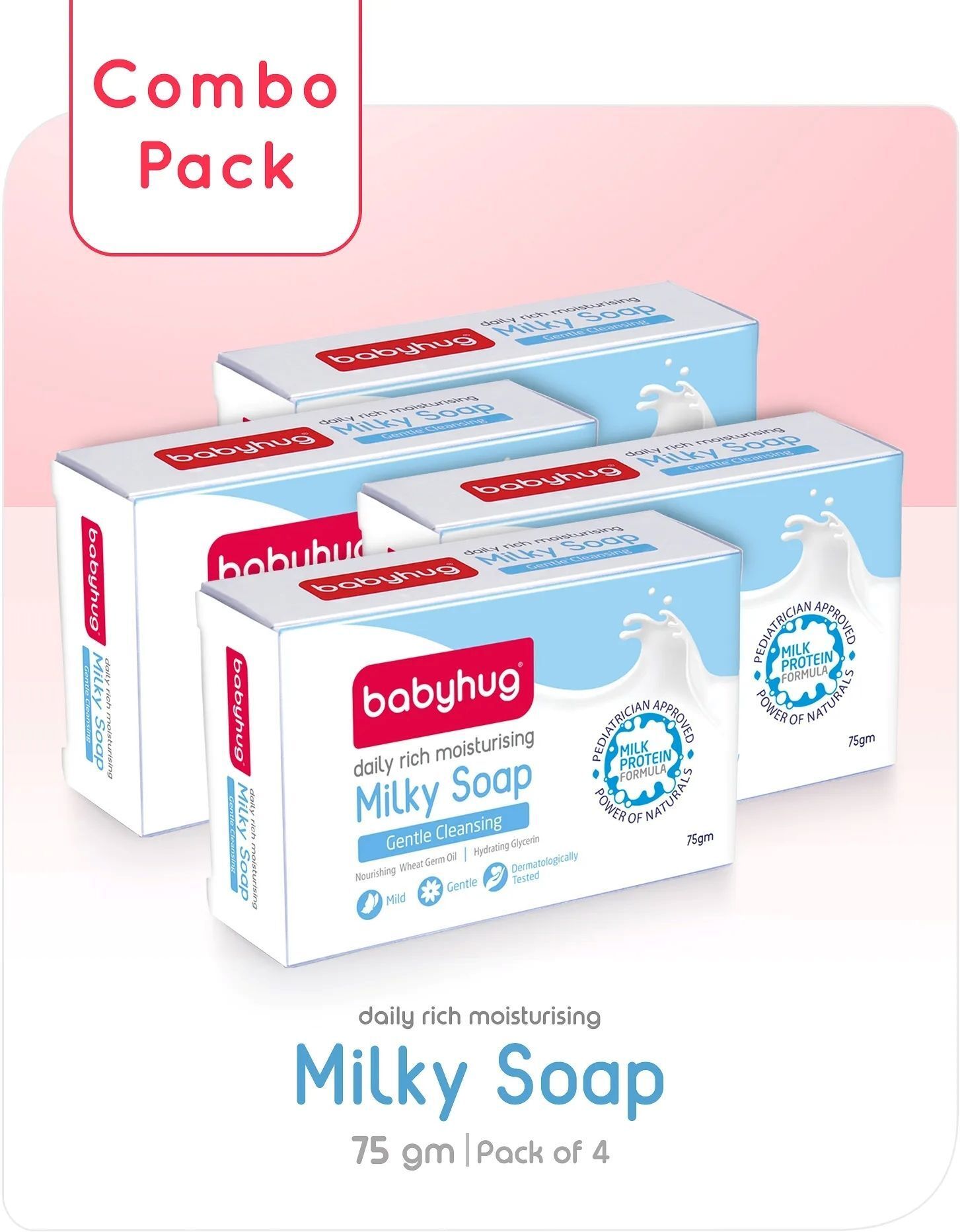 babyhug Daily Rich Moisturising Milky Baby Soap For Baby Body Wash 75gm - Pack of 4-picture-22