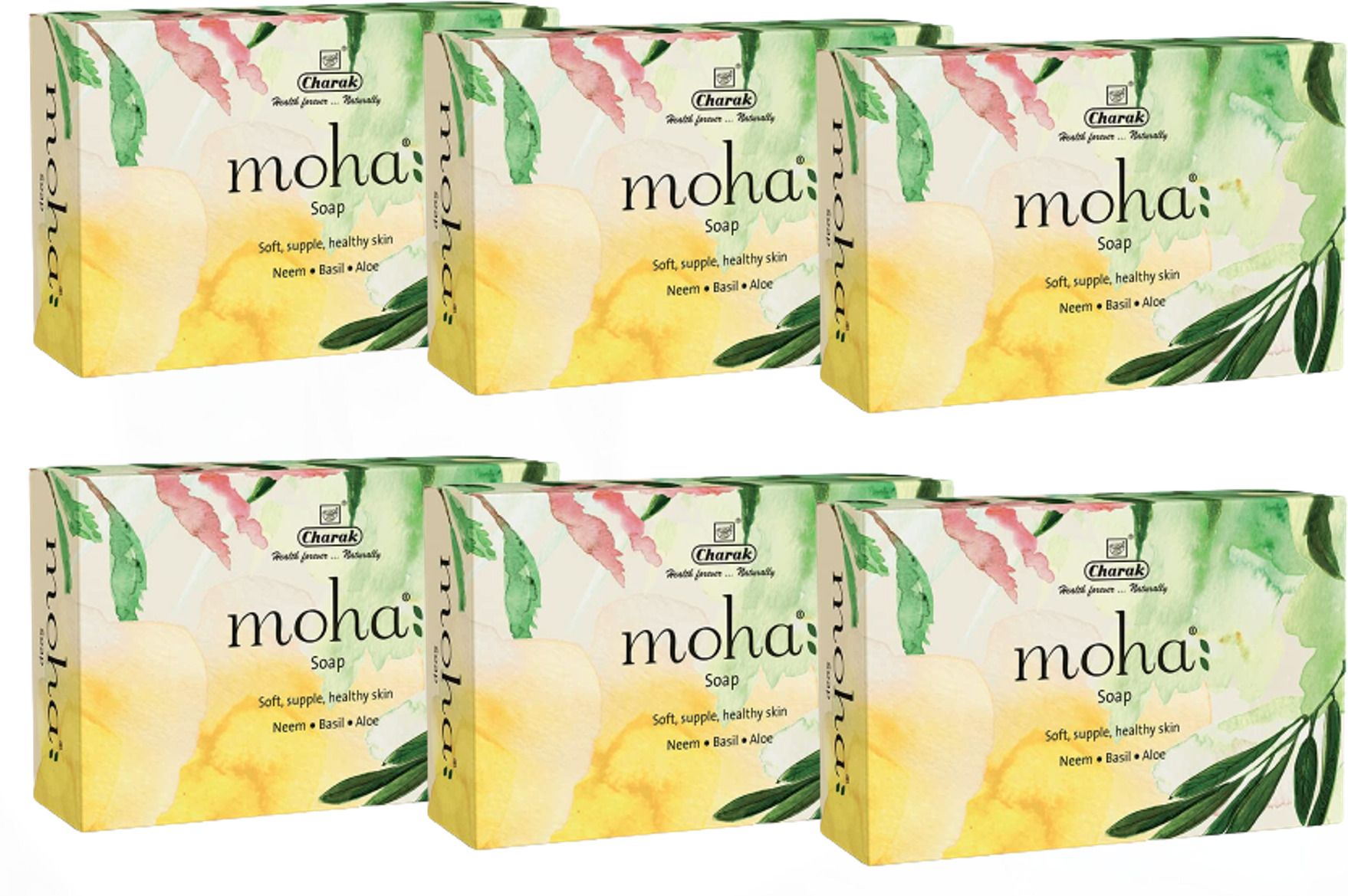moha Herbal Soap With Goodness of Aloe Vera Gel, Basil & Neem (Pack of 6)-picture-12