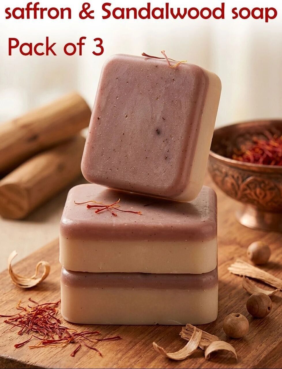 aenique Aeniuqe Saffron & Sandalwood Handmade Bath Soap Pack of 3-picture-28