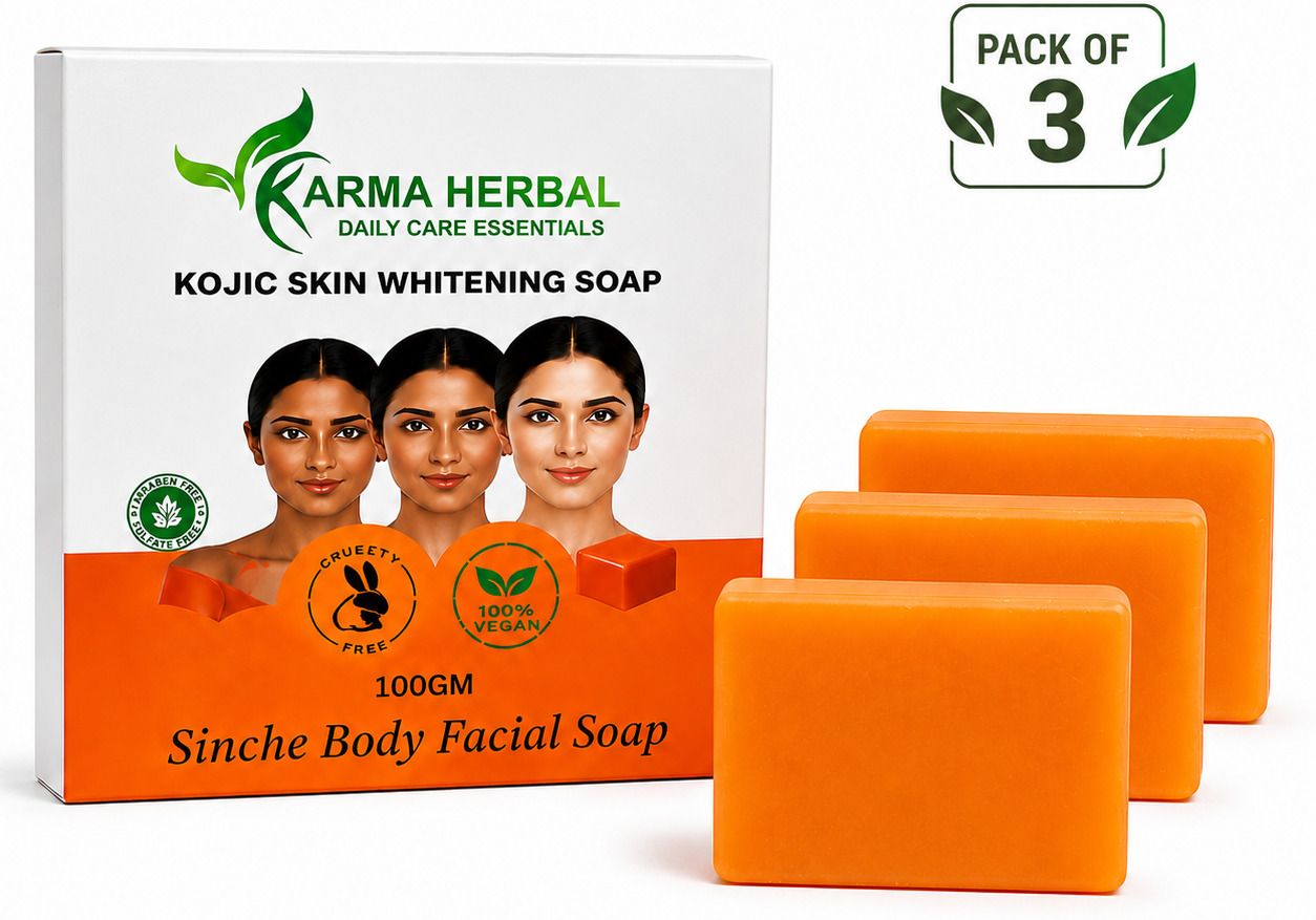 karma herbal Kojic Skin Whitening Papaya Soap | Brightening & Tan Removal Soap | 100g Each-picture-45