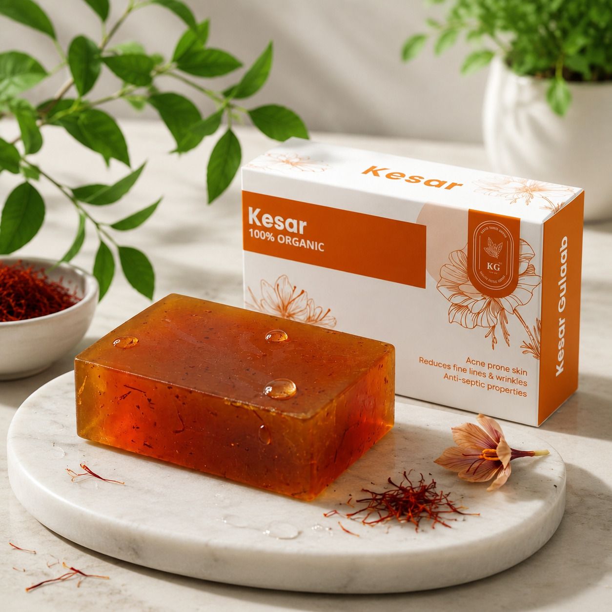 kg Pack of 1 Saffron Kesar Soap Bar | Natural Herbal Bath Soap with Saffron Extract-picture-12