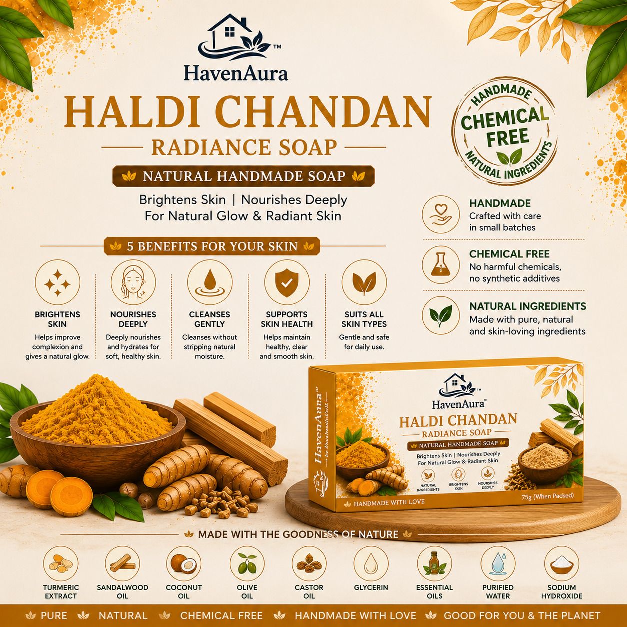 haven aura HALDI CHANDAN(Radience Soap)-picture-23