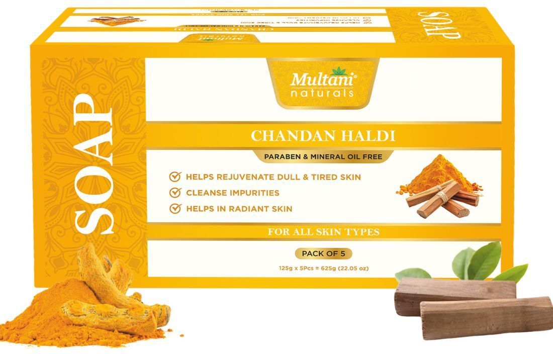 multani Natural Chandan & Haldi Handmade Soap (Pack of 5) | Helps Brighten Skin --picture-30
