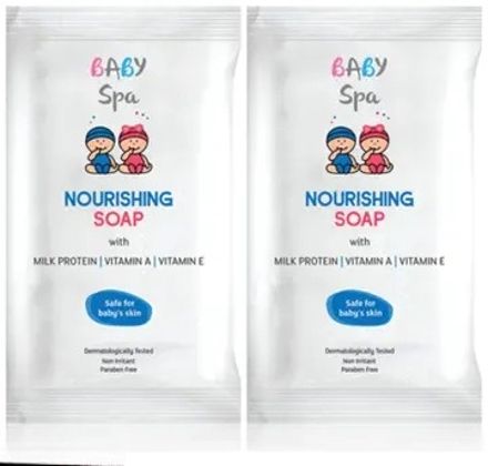 Baby Spa Nourishing Soap With Milk Protein Vitamins A & E,Paraben Free Each 75gm