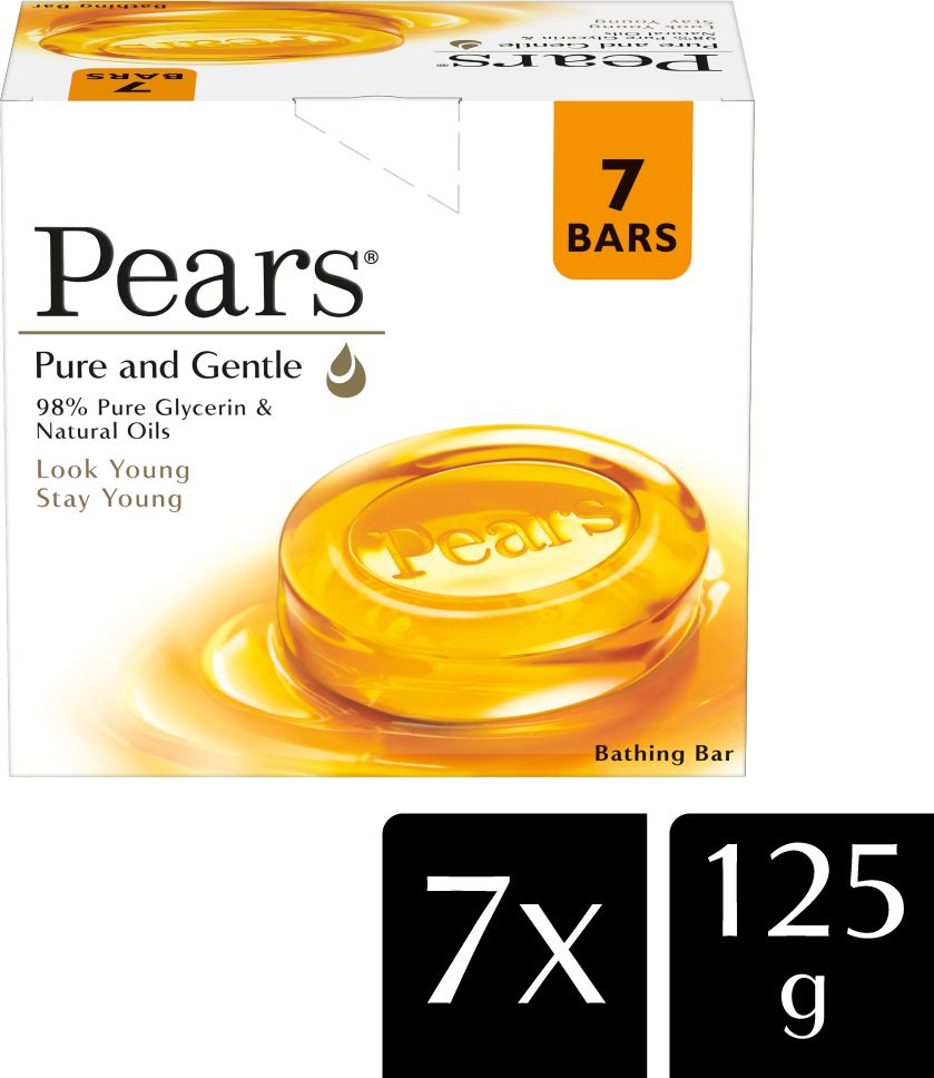 Pure & Gentle Bathing Soap Bar 125 g (Combo Pack of 7)