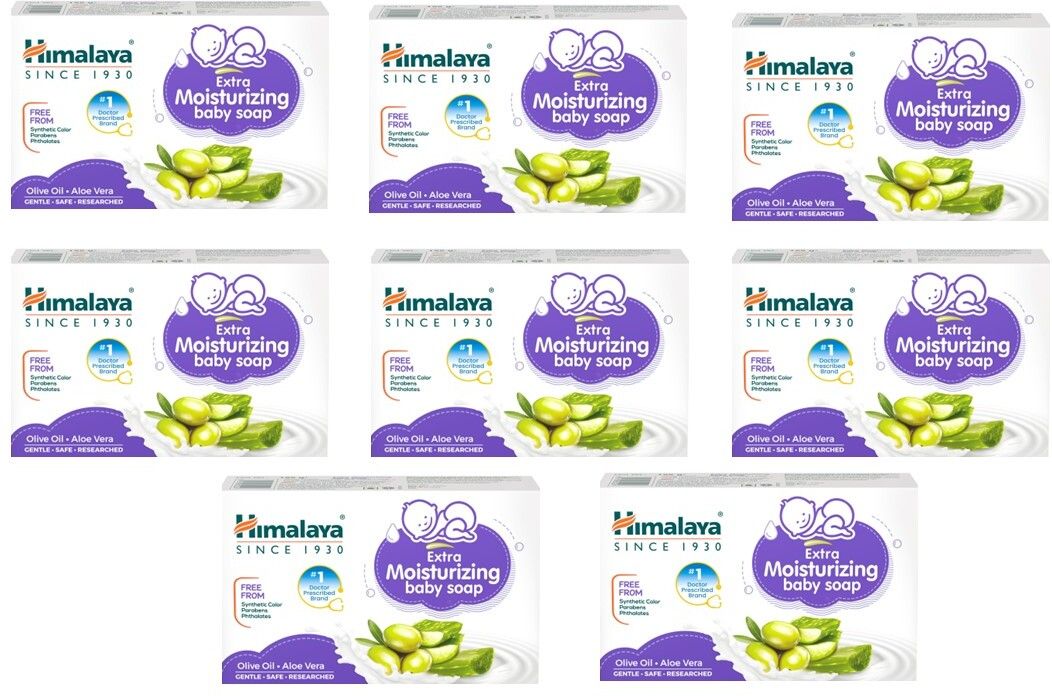 himalaya Extra Moisturizing Baby Soap 125g ( Pack of 8 ) | Soft and Smooth Skin )-picture-15