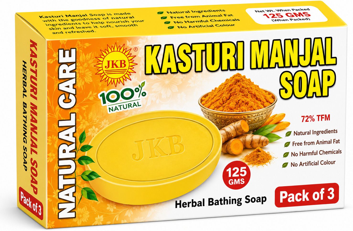 jkb natural care Pure Kasturi Manjal Herbal Bathing Soap-picture-42