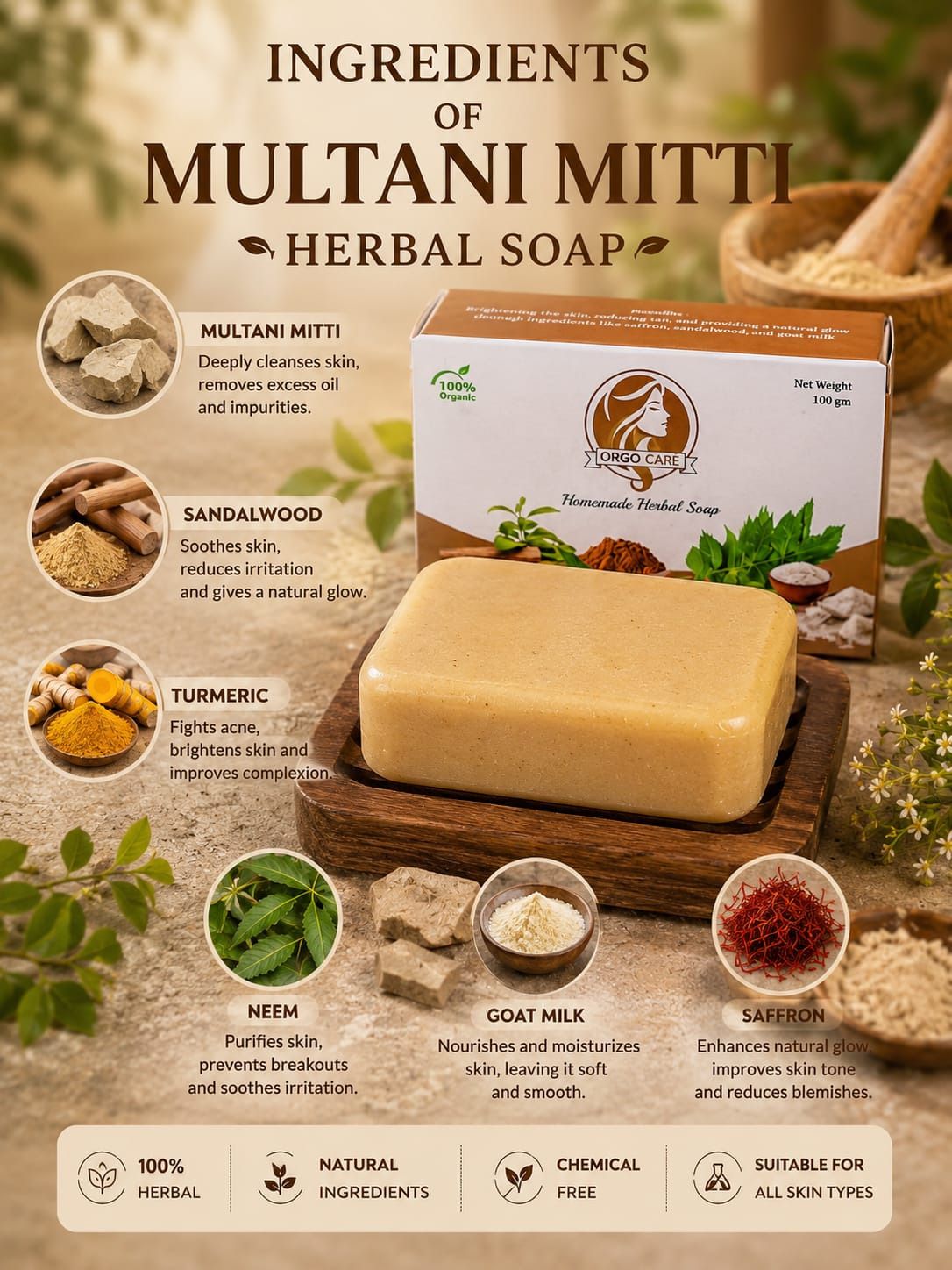orgo care Herbal Multani Mitti Soap-picture-30
