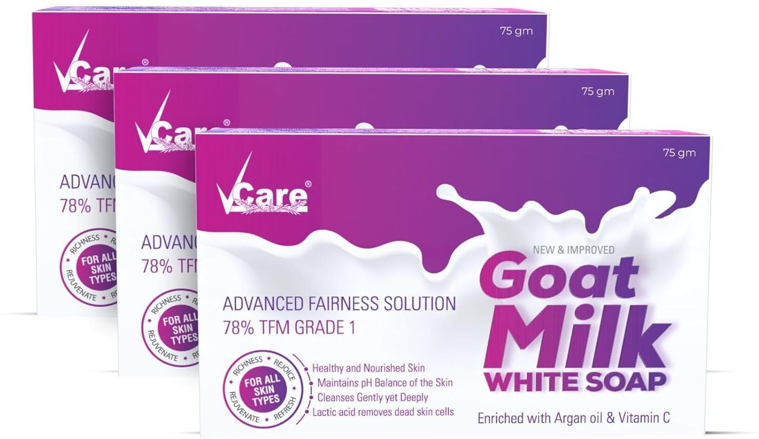 Goat Milk White Soap for Women & Men 75gm (Pack Of 3) Bathing Soap Bar-image-48