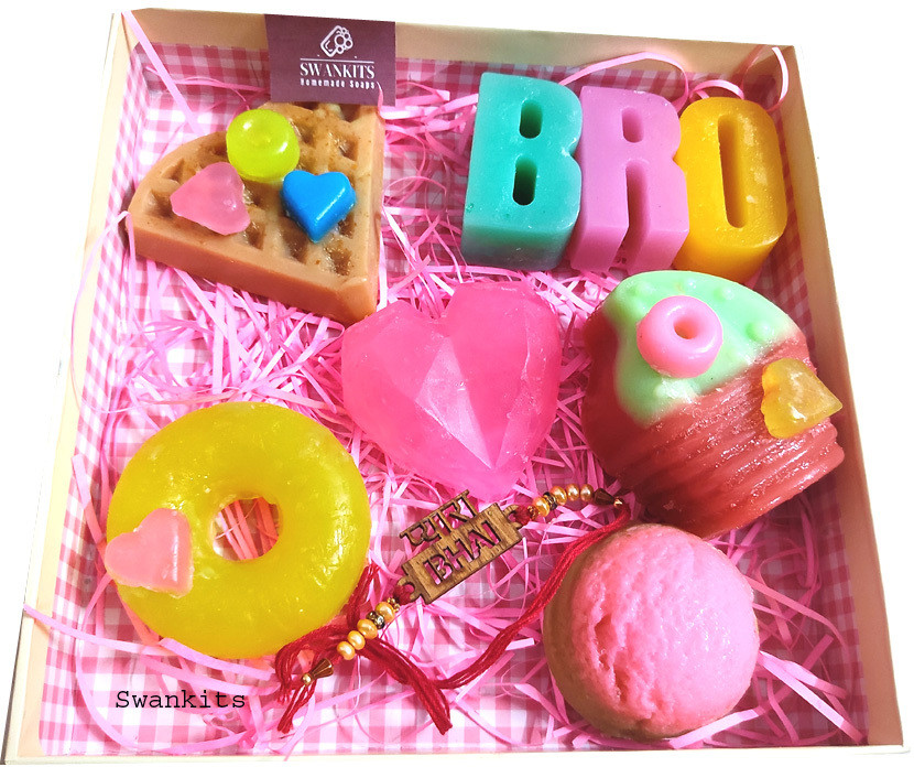 swankits Rakhi Theme Soaps for Brothers with a Rakhi image 1