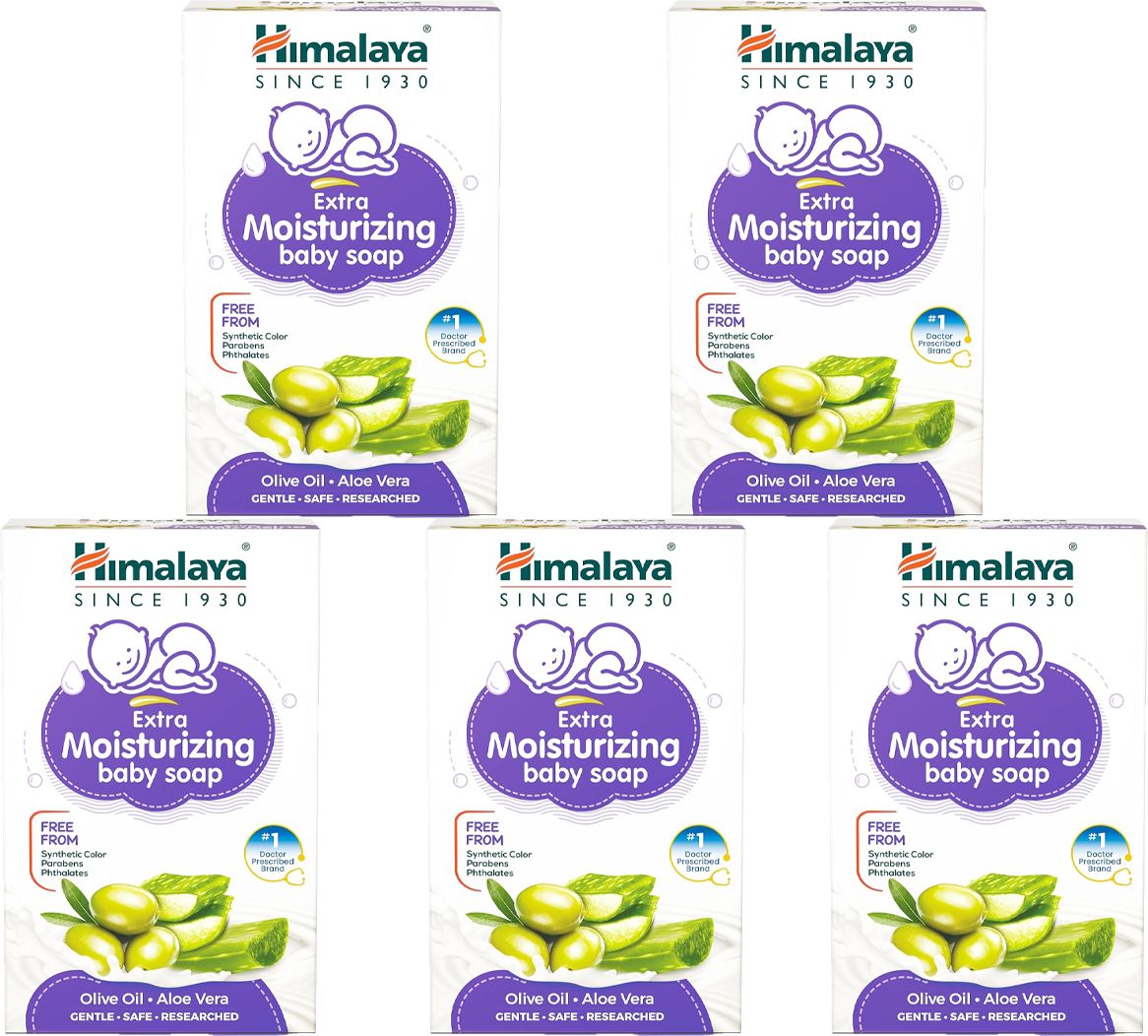 himalaya EXTRA MOISTURIZING BABY SOAP 75g ( Pack of 5)-picture-17