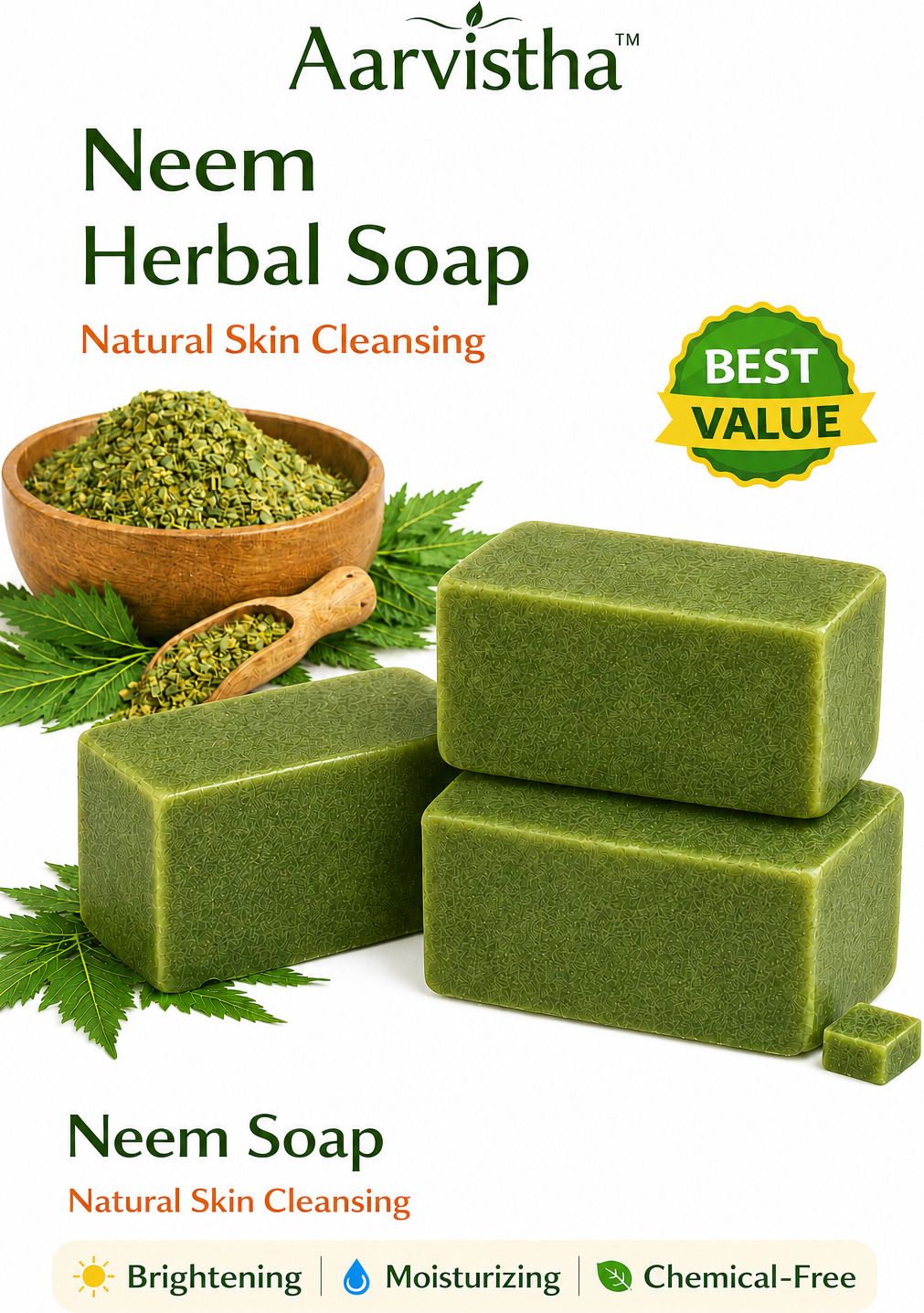 aarvistha Neem Herbal Soap for Natural Skin Cleansing (Pack of 4)-picture-44
