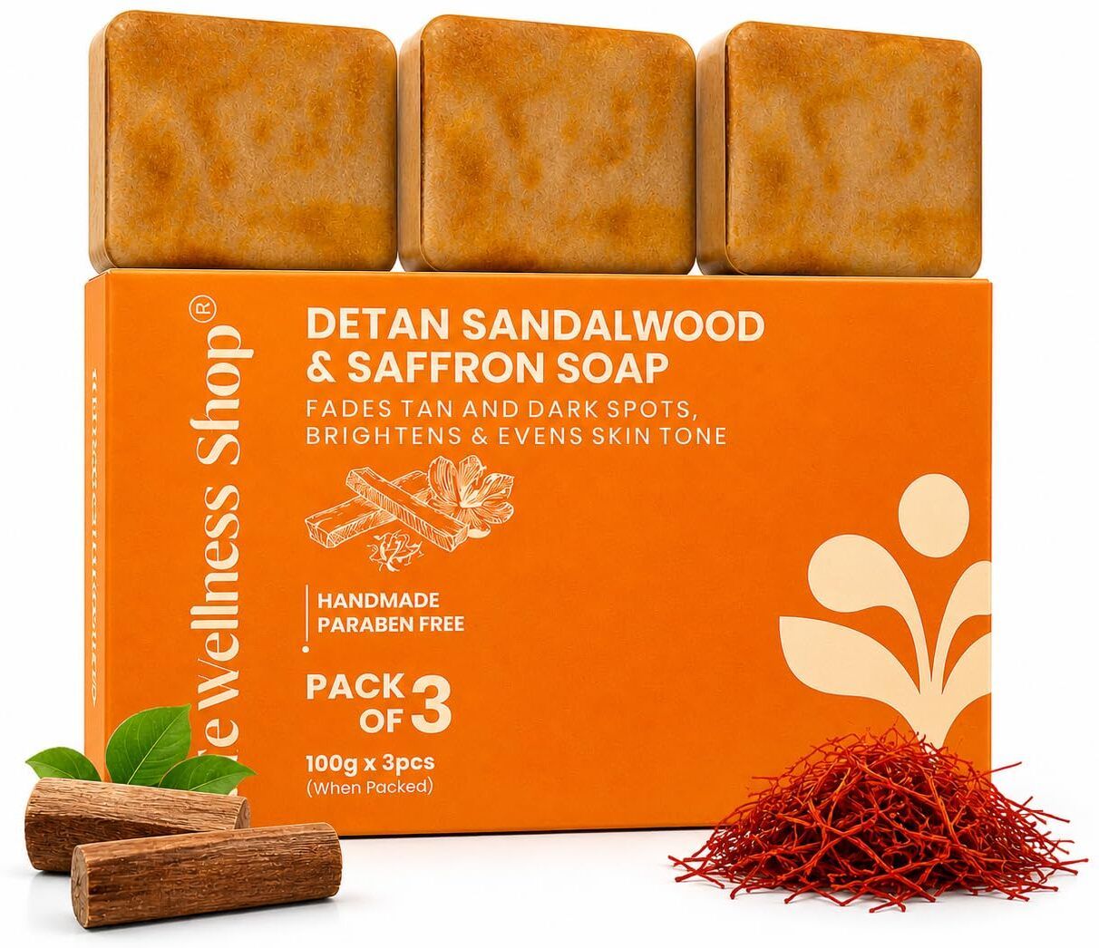 Magic Soap Bar Sandal Wood and Saffron Detan Soap for Glowing Brightening Skin-image-10