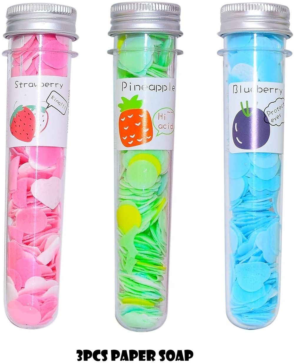 eclet Traveling Pack of 3 Tube Shape Bottle Paper Soap | Assorted Colors-picture-18