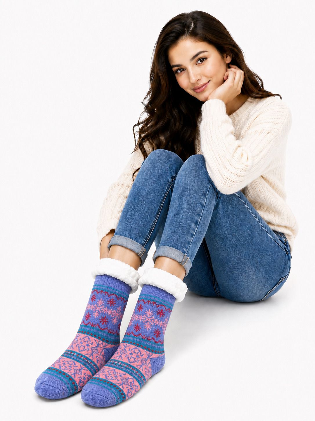 graceway Women Geometric Print Mid-Calf/Crew-picture-10
