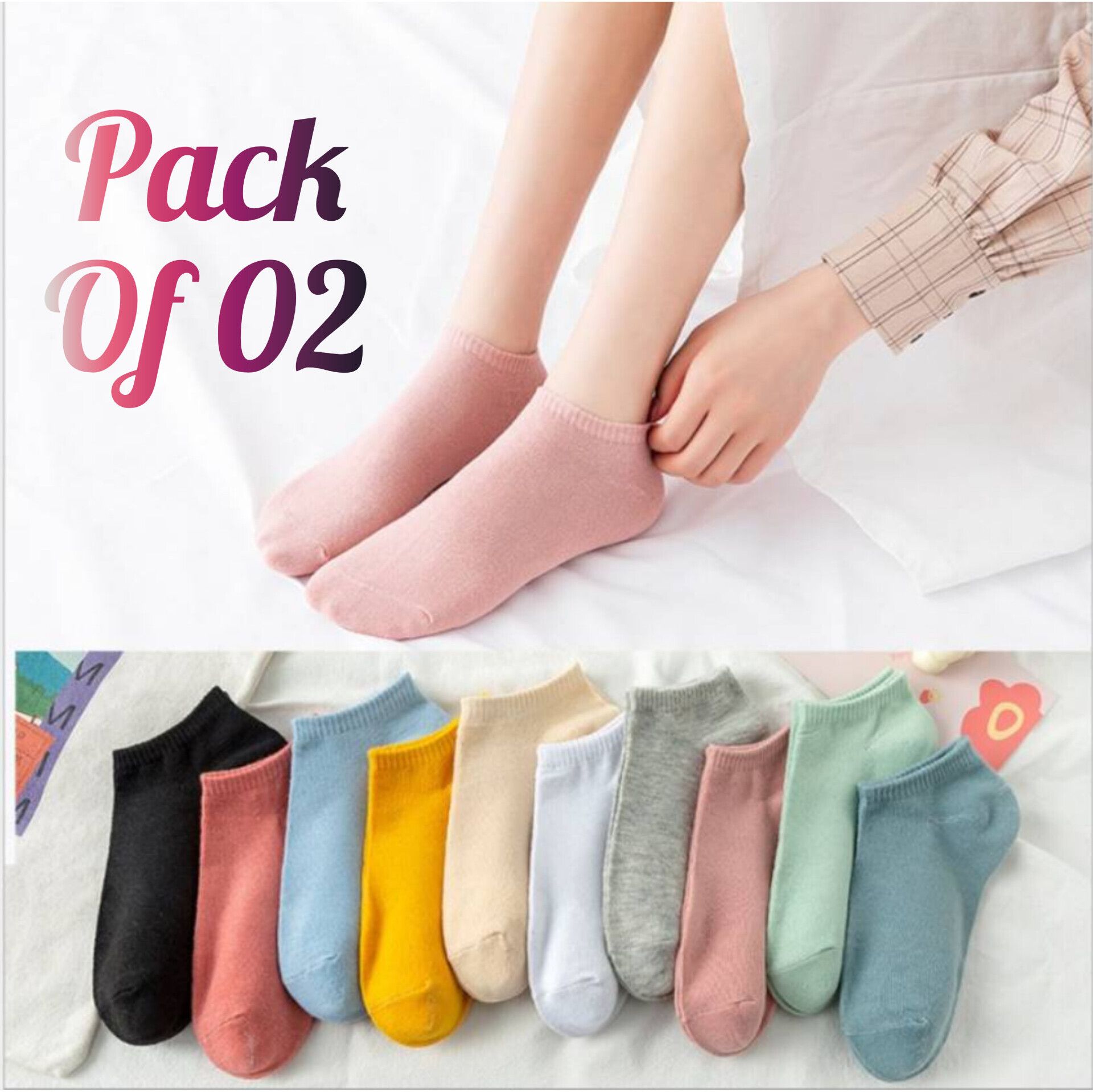 sockszone Women Solid Ankle Length-picture-21
