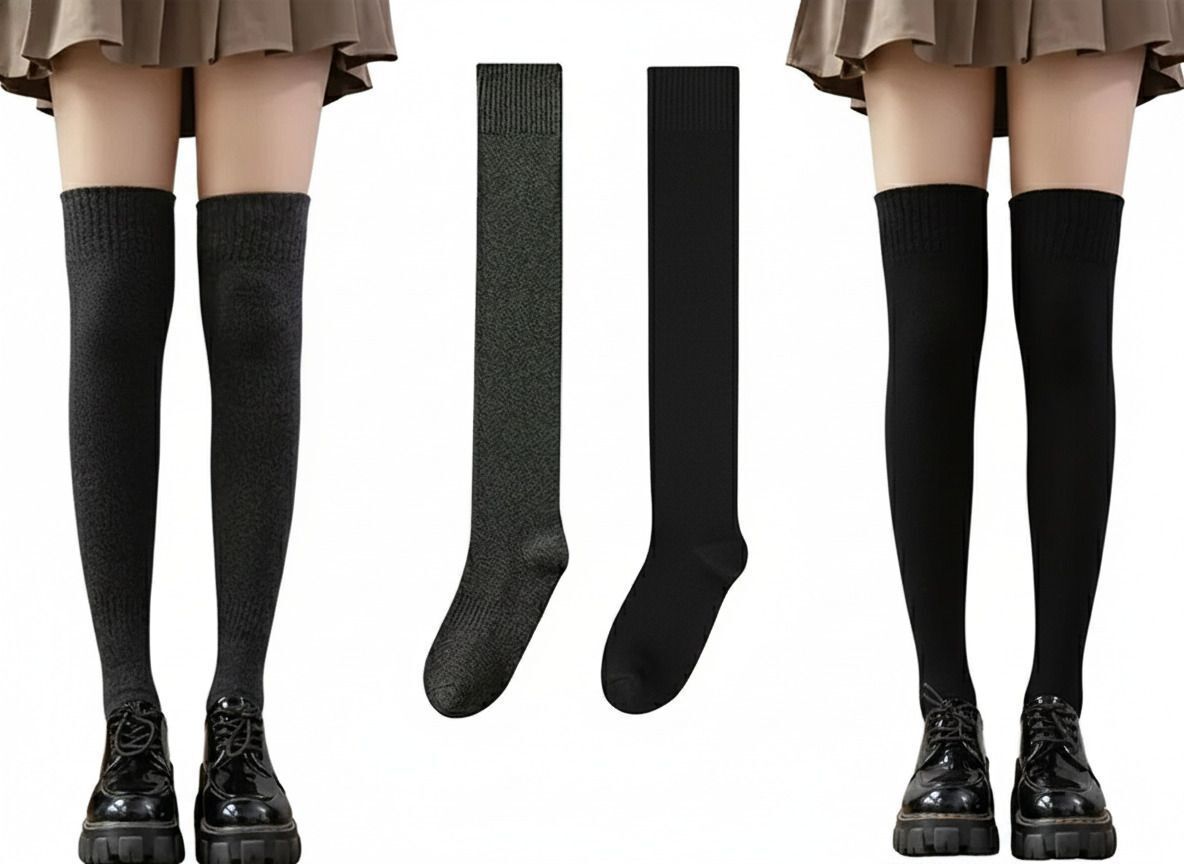 Women Woven, Striped, Solid, Solid Over the Knee-image-4