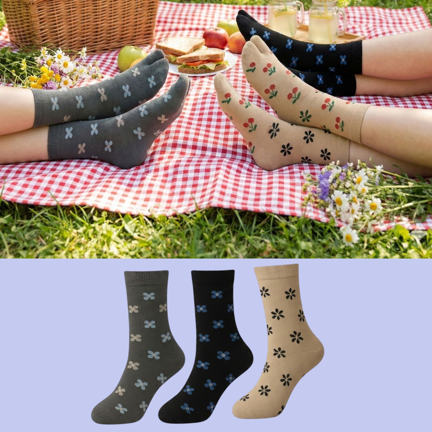 naosucura Women Printed Mid-Calf/Crew-picture-23