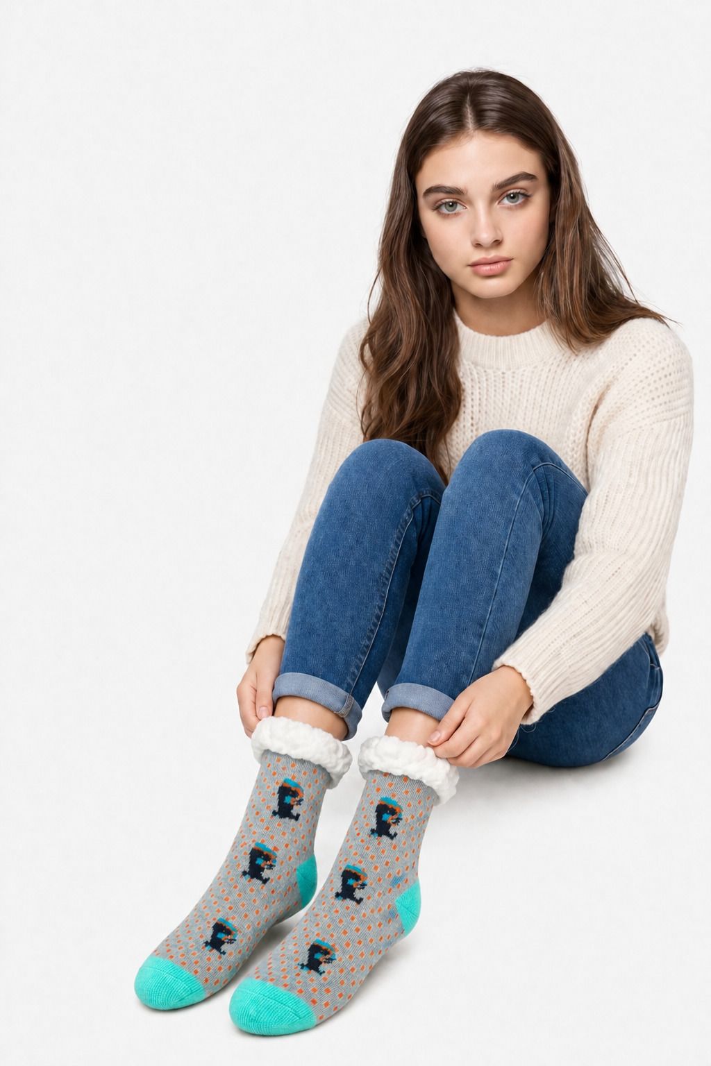 graceway Women Geometric Print Mid-Calf/Crew-picture-11