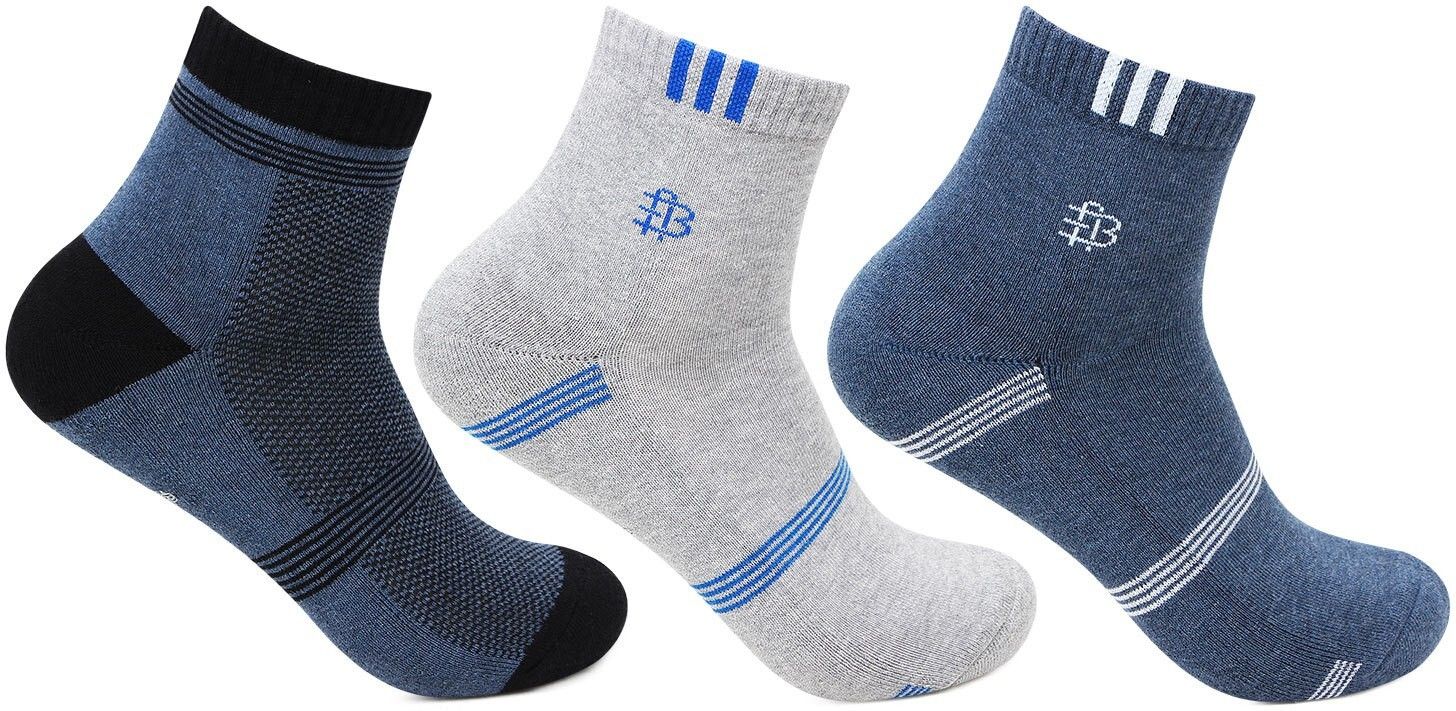 bonjour Designer Cushioned/ Terry Sports Socks Men Self Design, Striped, Printed Ankle Length-picture-28