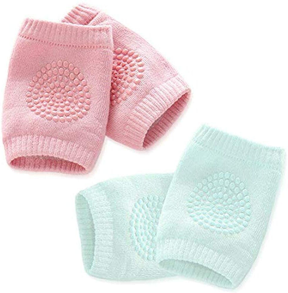 2 Pair Baby Crawling Anti-Slip Knee Pads,Adjustable Elastic Knee Sleeve Leg Pink, Sea Green Baby Knee Pads-image-28