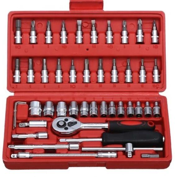 romj Socket Tool Set 46 in 1 Bit Socket Wrench Tool Kit Set Goti Tools Set Ratchet Socket Set-picture-19