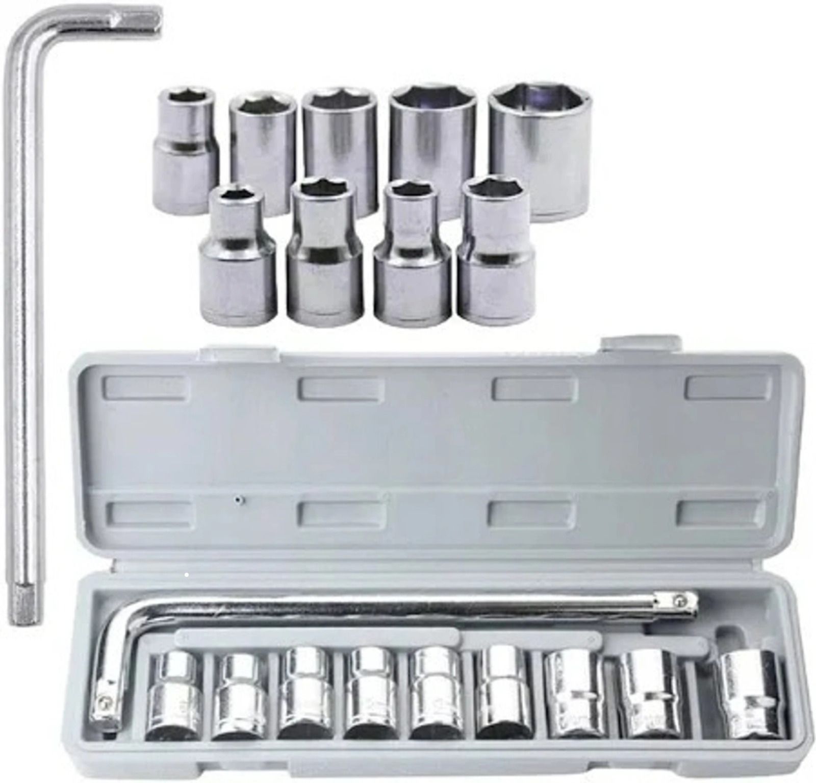 amozkart 10Pc Hex Socket Wrench Set with Carry Case for Car, Bike and Auto Repairs Socket Set-picture-14