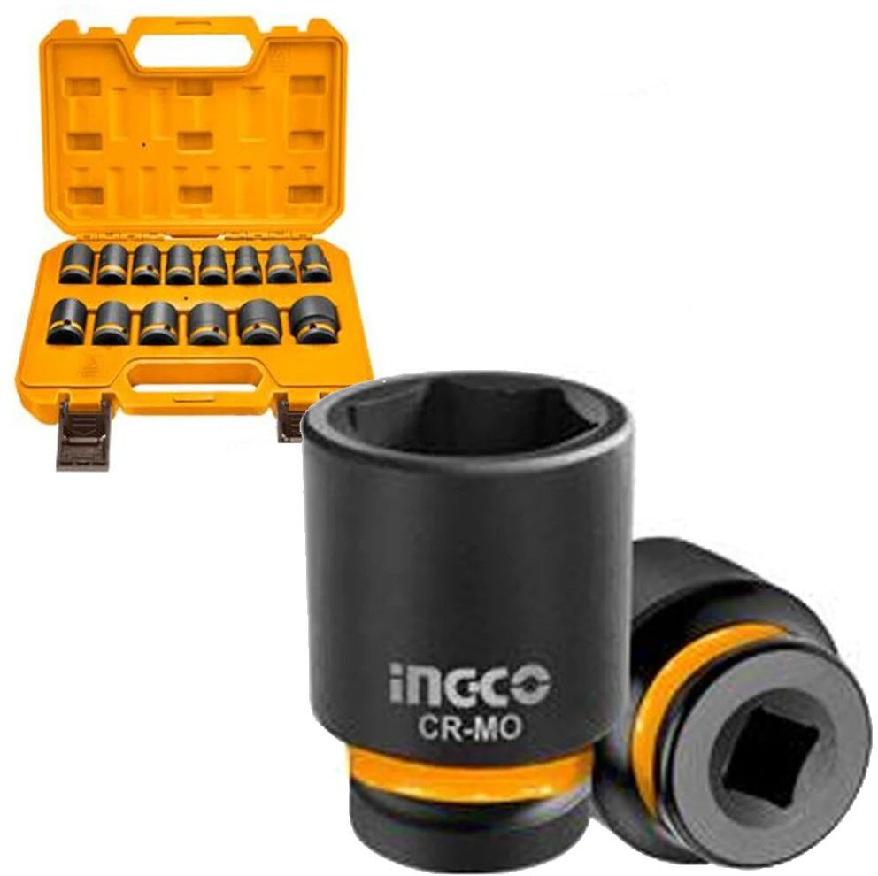 ingco 14 Pcs 1/2"DR. Impact socket set Socket Set image 1
