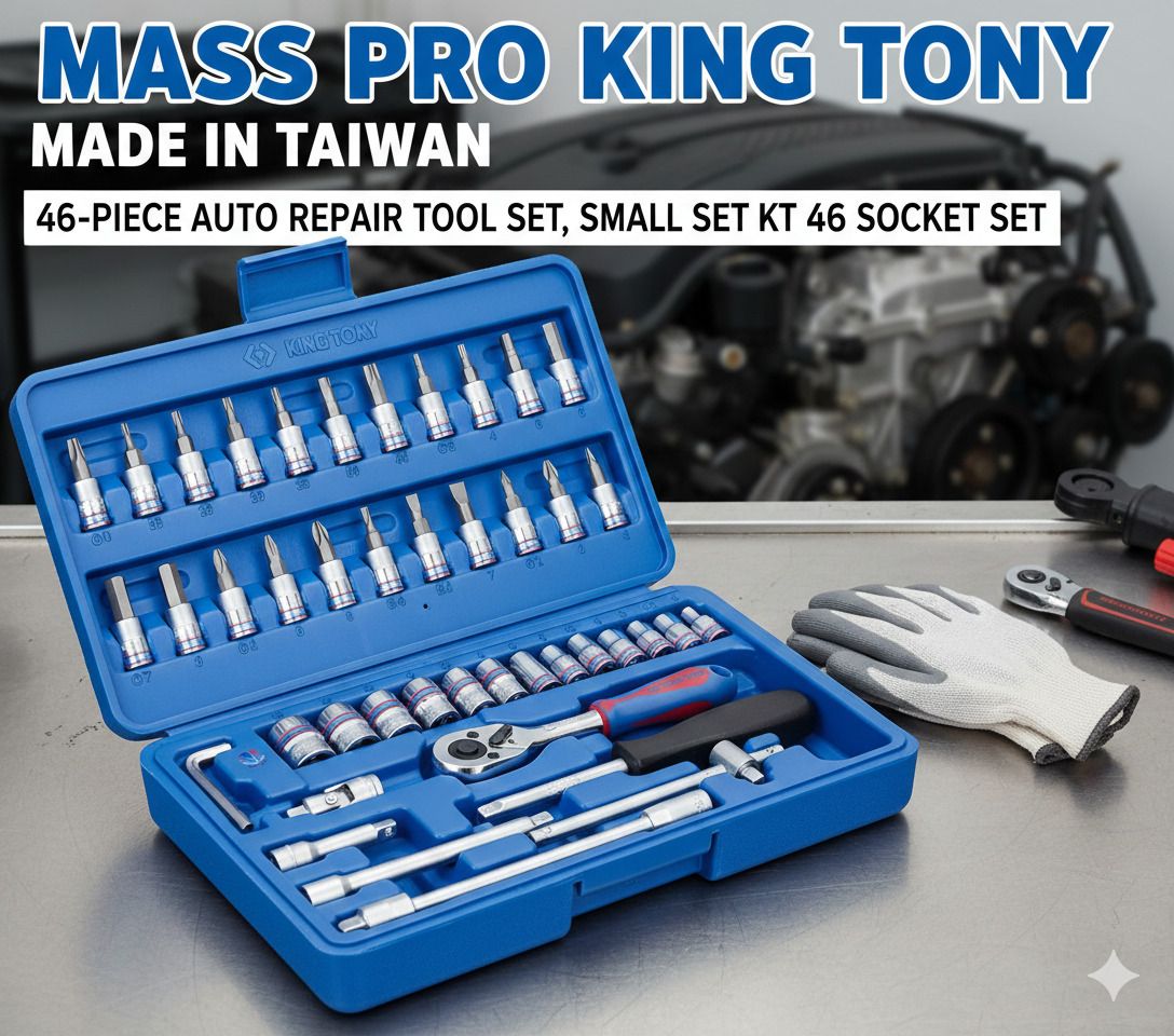 King Tony Made in Taiwan 46-Piece Auto Repair Tool Set, Manual Hardware Tool Set, Small Socket Tool Set Socket Set-image-19
