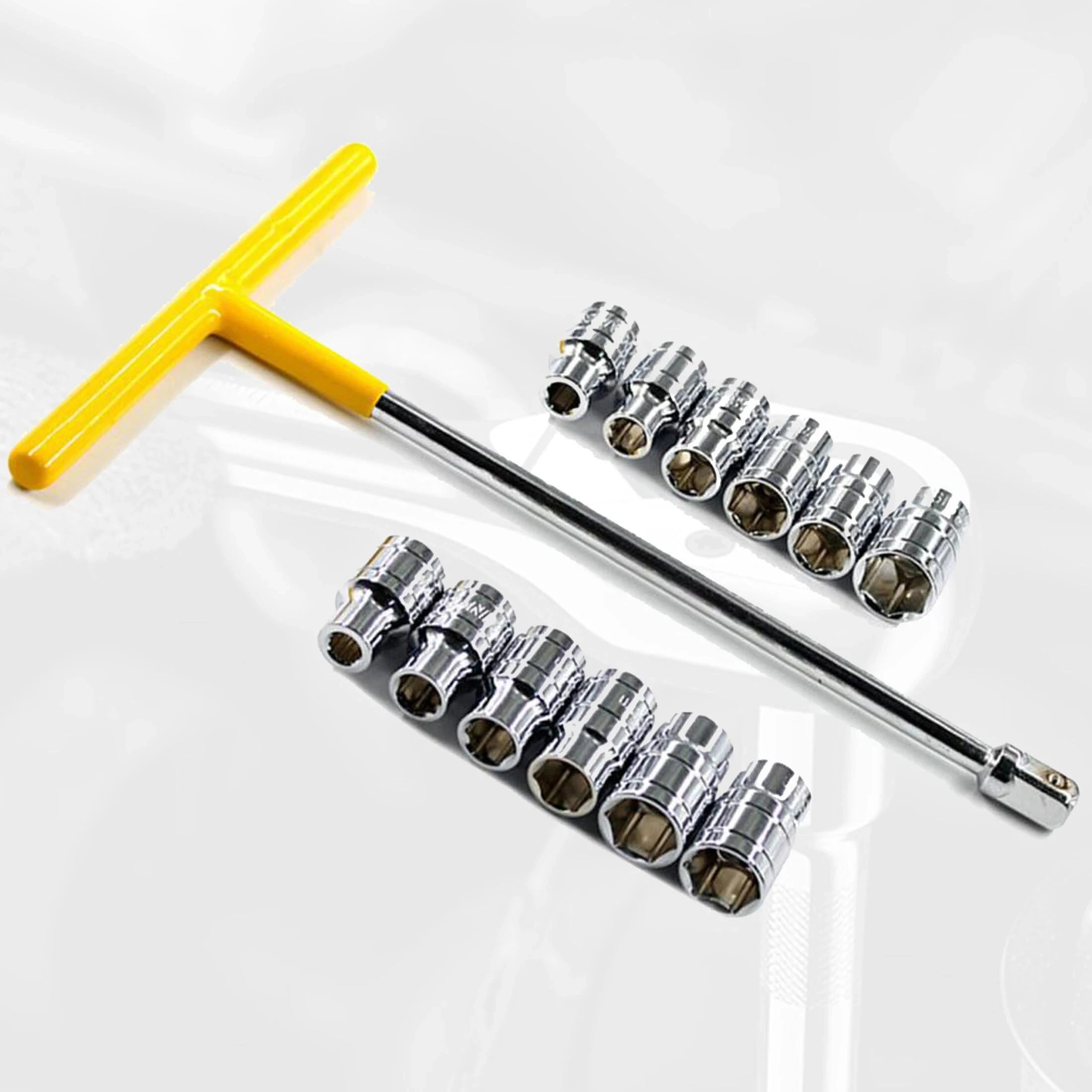 HGCM532M2 13Pcs Hex T-Handle Spanner Wrench Set for Automobiles/Bike/Car Repair Socket Set-image-47