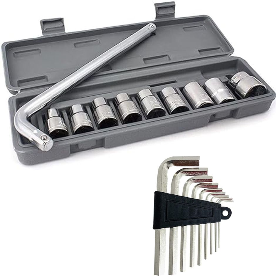 atrocitus Socket Spannar Set with Allenkey & Carry Box for Car/Bike Repair Tools Kit Socket Set-picture-31