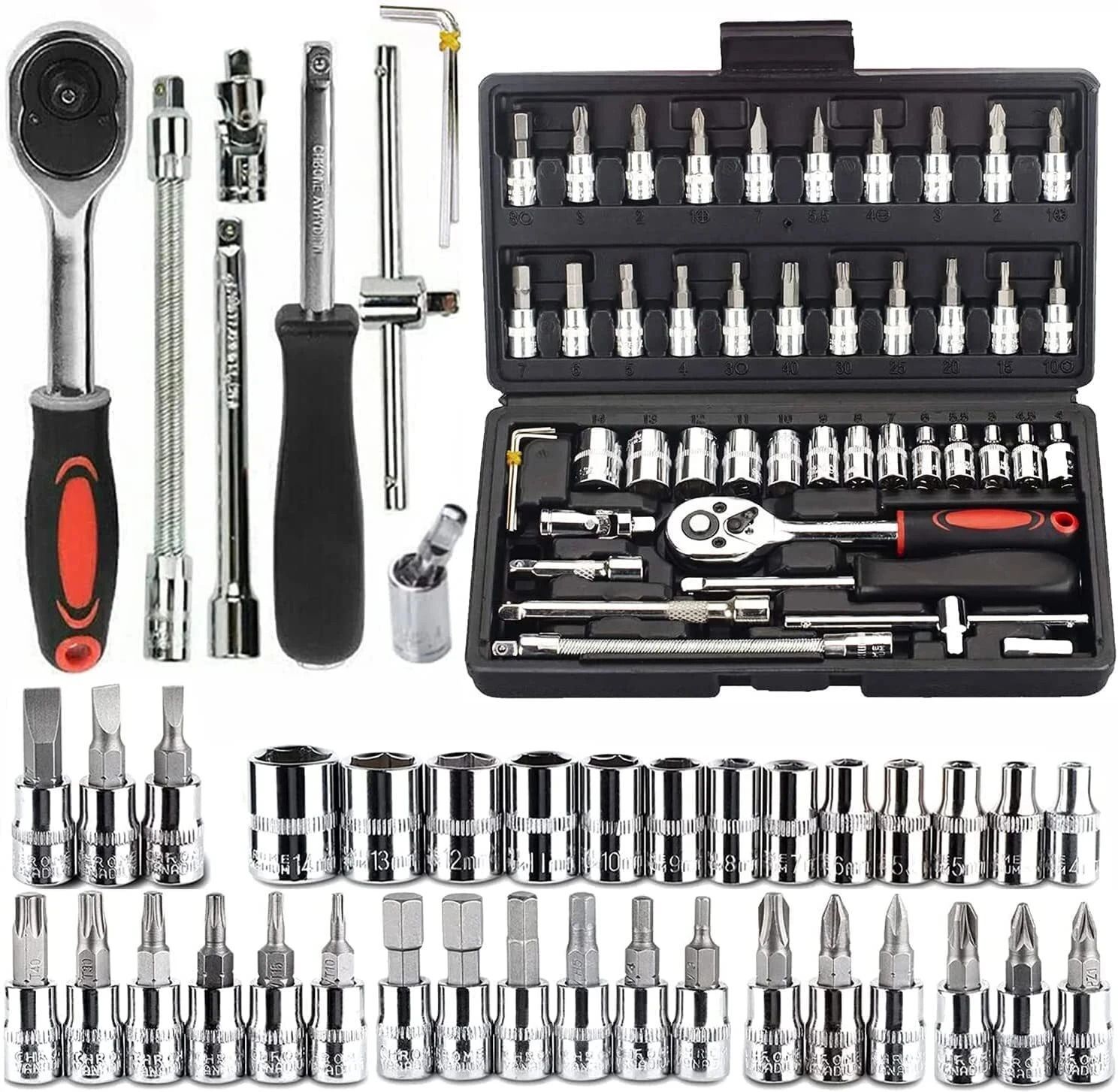 romj 46 In 1 Pcs Tool Kit & Screwdriver and Socket Set,Hand Tool Kit Socket Set-picture-21