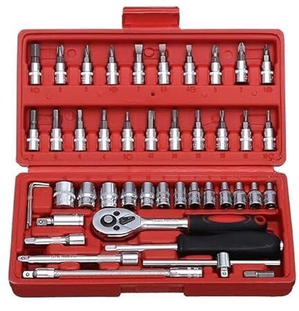 flipkart smartbuy Socket Tool Set 46 in 1 Bit Socket Wrench Tool Kit Set Goti Tools Set Ratchet Socket Set-picture-14
