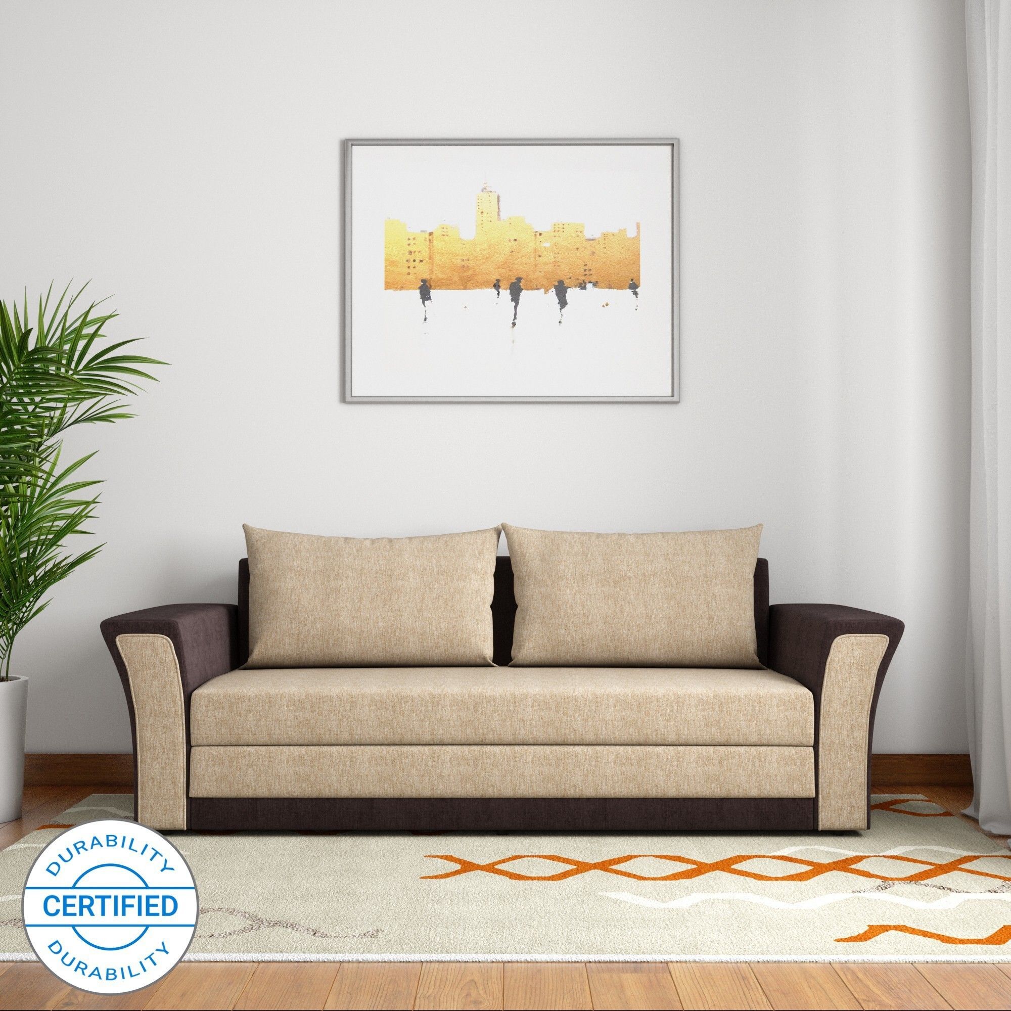 Leo 2 Seater Double Solid Wood Fold Out Sofa Cum Bed-image-30