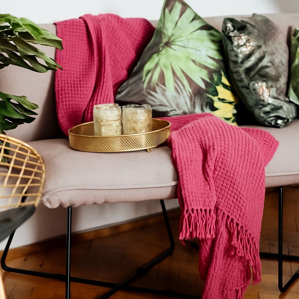 RH01 RUDRA HOME Hand-Knitted Pure Cotton 3 Seater Sofa Throw | 50x60 Inches| Sofa Fabric-image-44