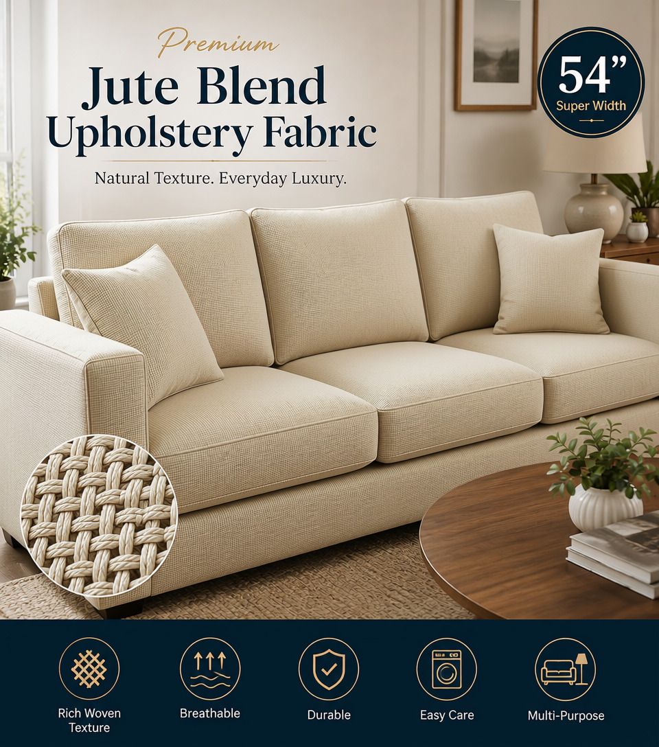 la elite Premium Jute Blend Upholstery Fabric 54 Inch Width | Sofa, Chair, Curtain & Cushion Cover Fabric Sofa Fabric-picture-48