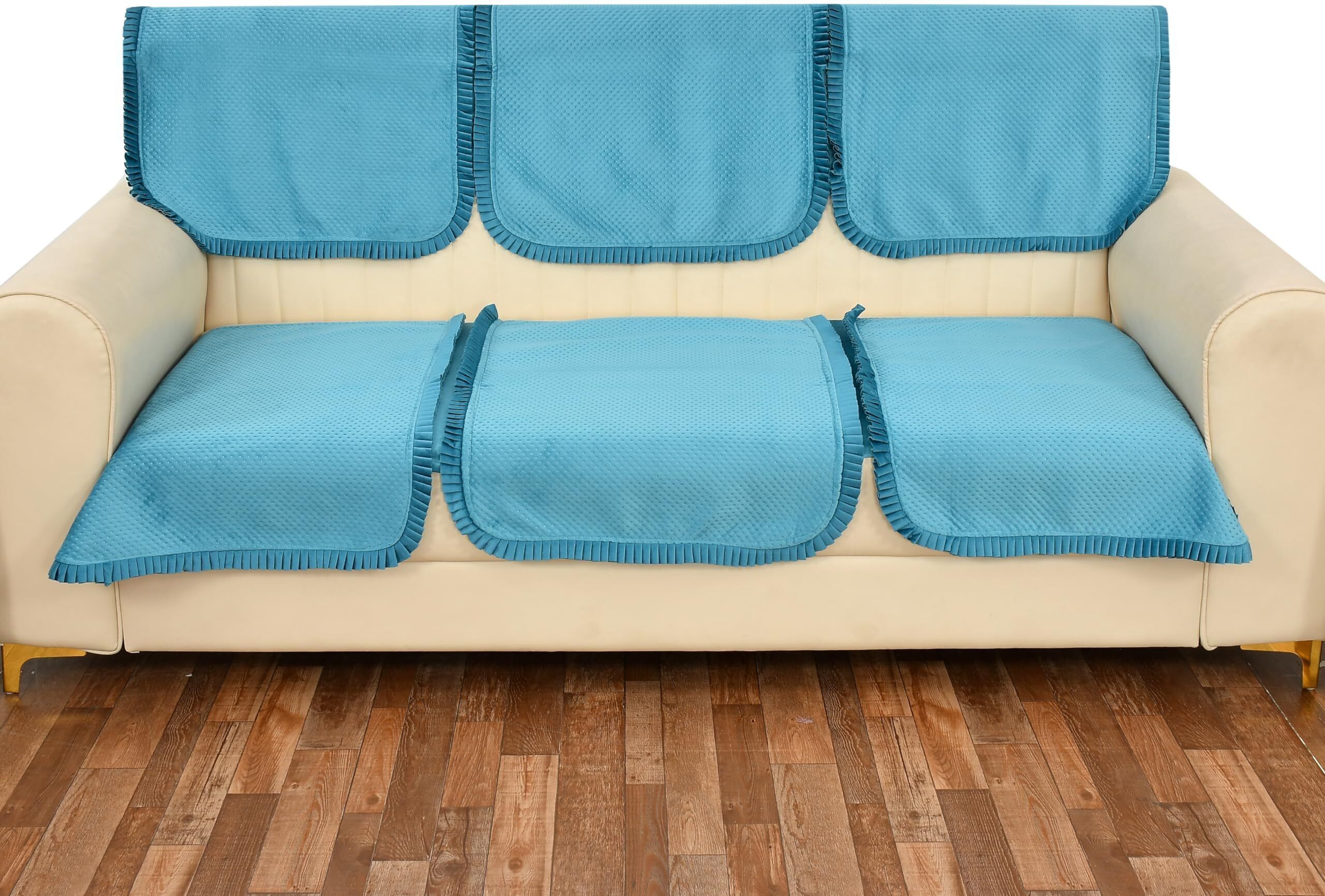 elite Sofa Cover (Light Blue, 3 seater) Sofa Cover (Light Blue, 3 seater) Sofa Fabric-picture-37