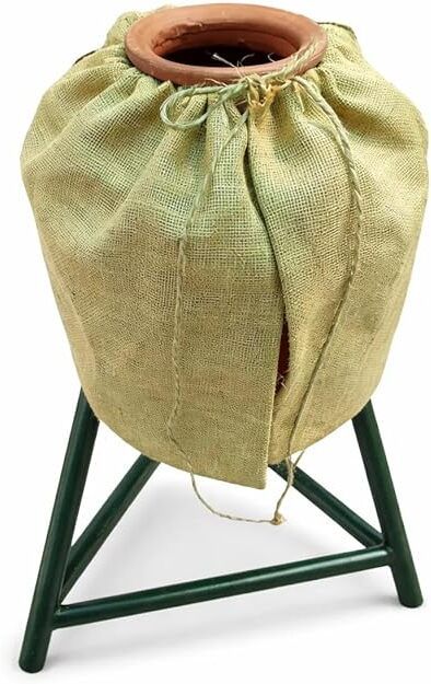 Jute Matka Cover Pack 1 Handmade Jute Matka Cover for Water Pot Home & Kitchen Decor Sofa Fabric-image-34