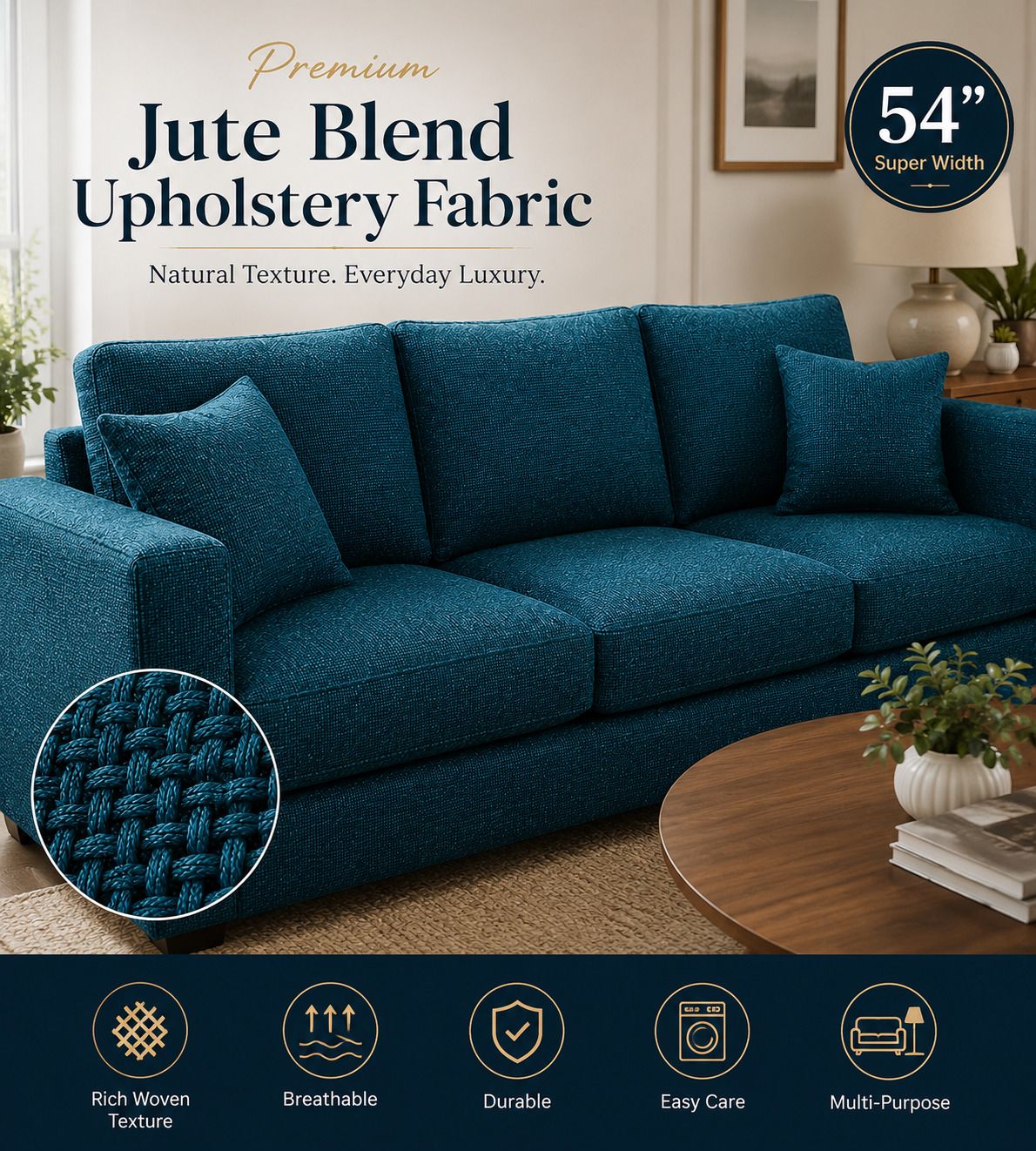 la elite Premium Jute Blend Upholstery Fabric 54 Inch Width | Sofa, Chair, Curtain & Cushion Cover Fabric Sofa Fabric-picture-20