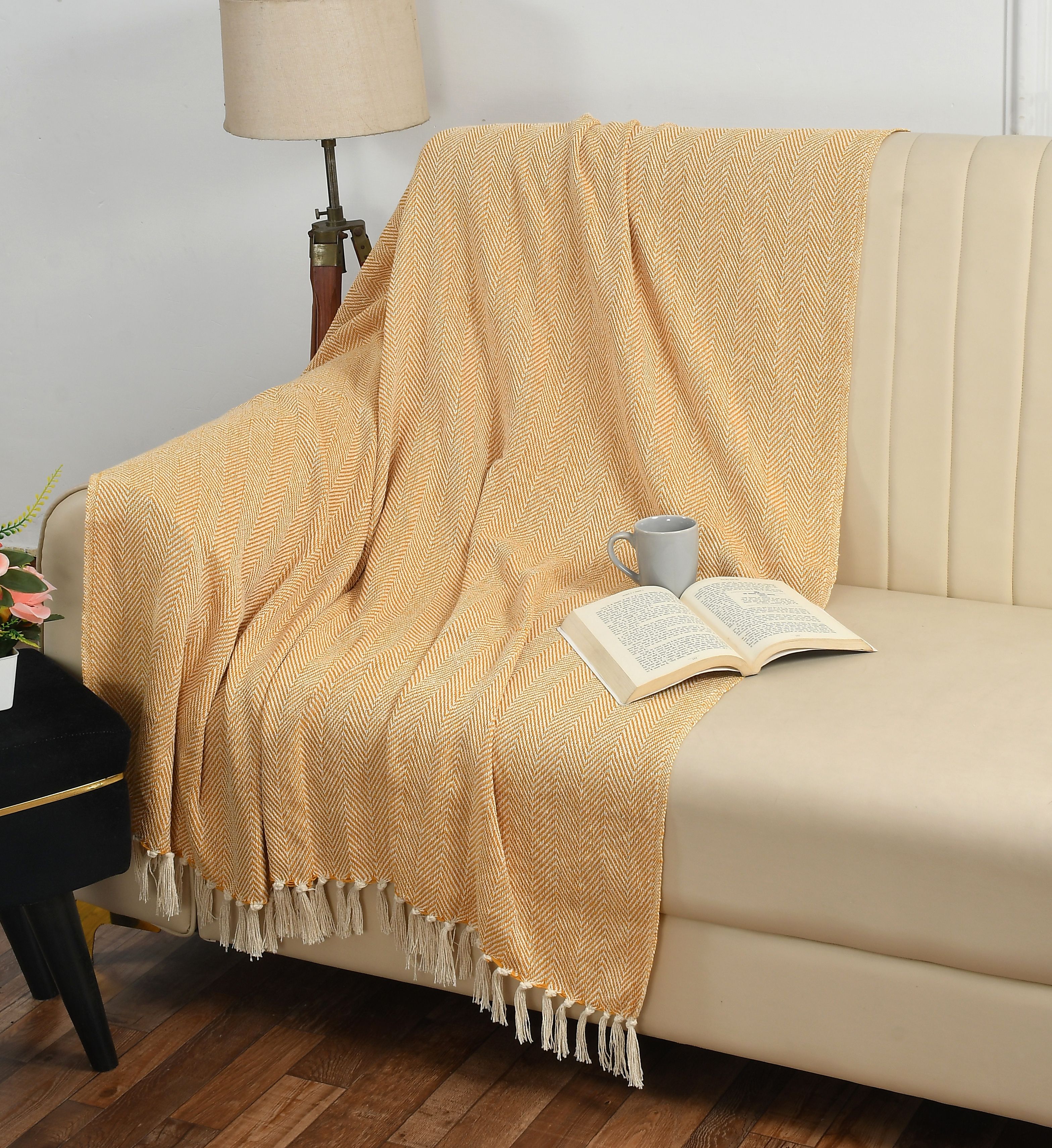 RH18 Hand-Knitted Pure Cotton 3 Seater Sofa Throw | 50x60 Inches| Sofa Fabric-image-41