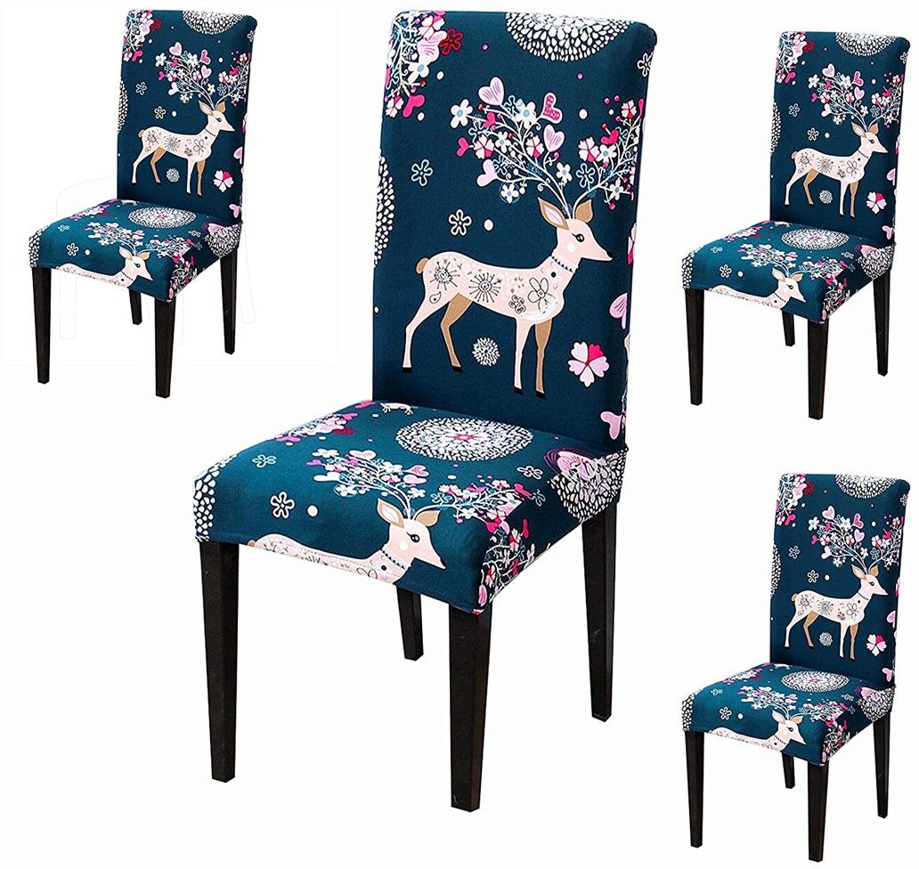 indirocks Polyester Printed Chair Cover Stretch Removable Chair Cover-Pack Of 4 Sofa Fabric-picture-6