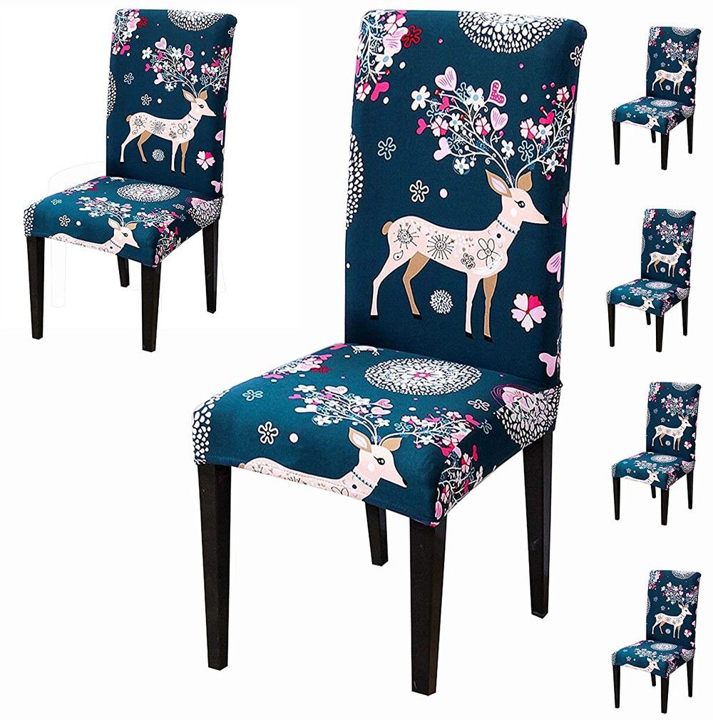 indirocks Polyester Printed Chair Cover Stretch Removable Chair Cover-Pack Of 6 Polyester Printed Chair Cover Stretch Removable Chair Cover-Pack Of 6 Sofa Fabric-picture-48