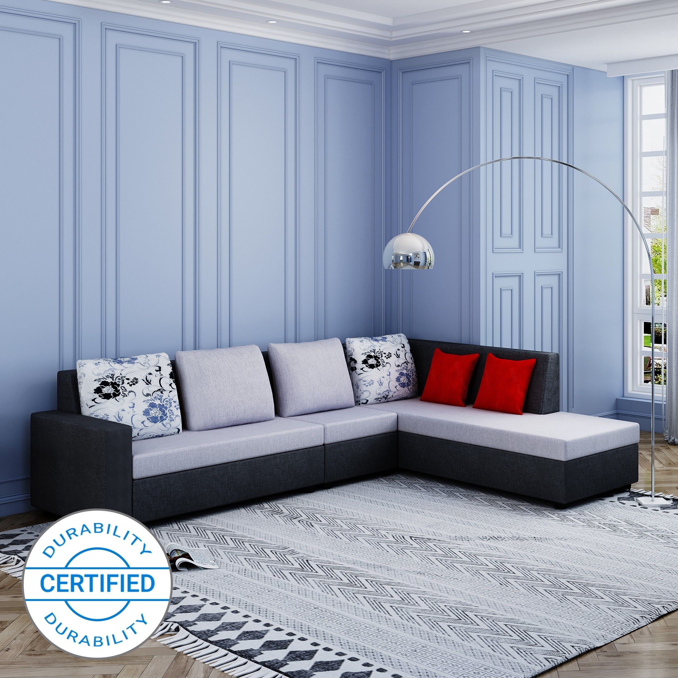 Nano L Shape Fabric 6 SeaterSofa