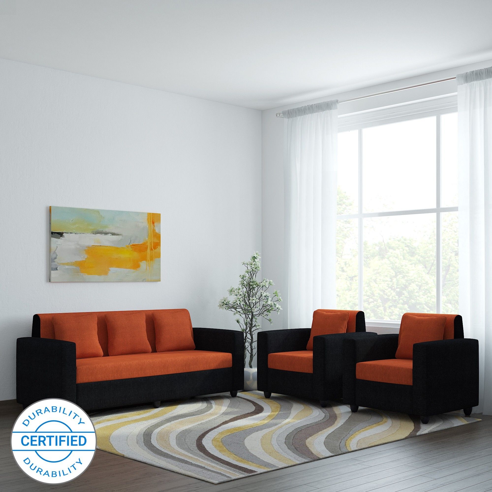 Desy Fabric 3 + 1 + 1 Sofa Set